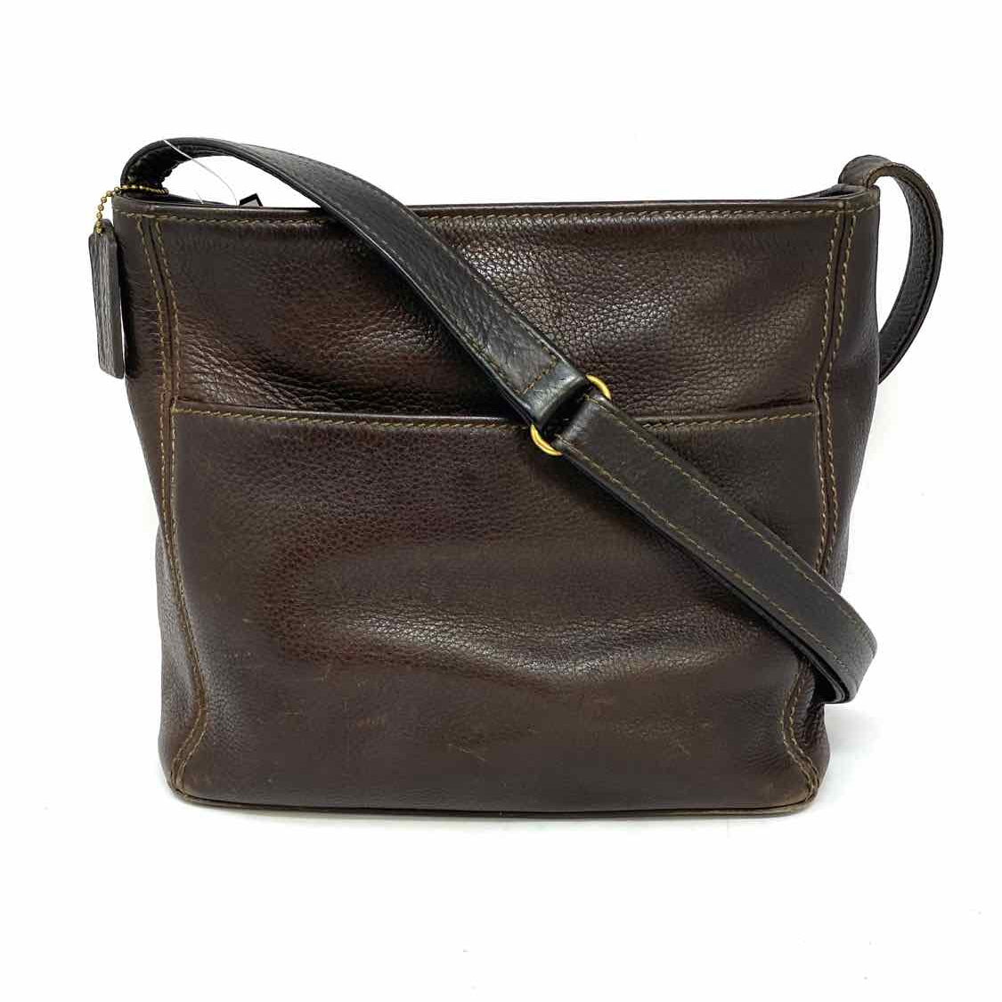 Coach Sonoma Vintage Brown Zip Pebbled Leather Crossbody