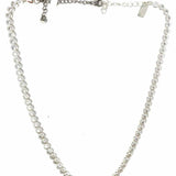 Electric Picks Silver Plated Silver Round 14 in Crystal Necklace