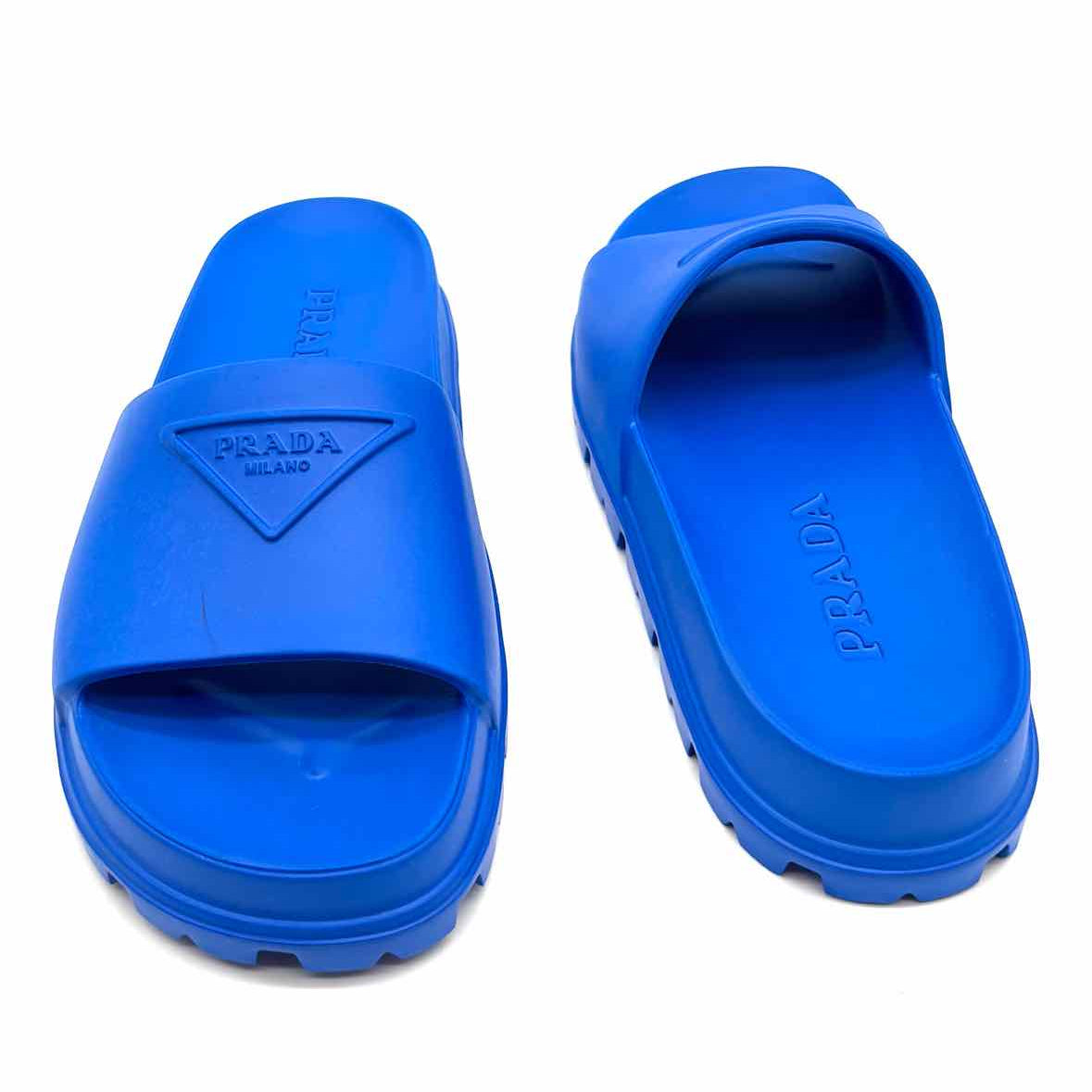 Prada Women's Blue Size 37/7 Logo Slide