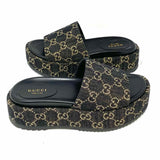 Gucci Women's Black Size 36/5.5 Platform Denim GG Slide