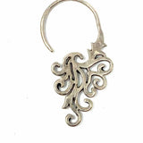 Estate Silver Swirl Abstract Earrings