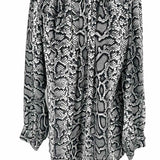 Michael Kors Collection Women's Black White Size 4/s Scoop Neck Long Sleeve