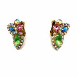 Weiss Pastel Cluster Aurora Borealis Crystal Earrings