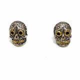 Silver Phantom Calavera Skull 925 Sterling Silver Stud Skulls Earrings