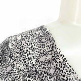 Joie Women's Black/Gray Size XS V-Neck Silk Leopard Print Short Sleeve Top