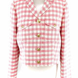 J Crew Women's Pink Size 6 Button Down Gingham Blazer