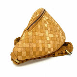 MANDRN X Aleksandra Zee Atlas Brown Crescent Woven Leather Waist Bag