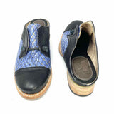 Freebird Malena Women's Black Blue Size 7 Loafer Leather Color Block Mules