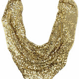 Whiting and Davis Metal Mesh Gold Tone Triangle Statement Necklace