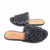 ALAIA Women's Black Leather Cut Out Size 35/5 Slide