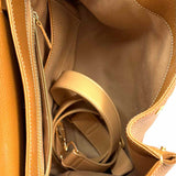 Polene Numero Un Brown Top Handle Color Block Leather Satchel