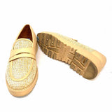 Franco Sarto Cassandra Women's Beige Size 6 Platform woven Loafers
