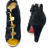 Christian Louboutin Women's Black Size 35.5/5.5 Ankle Suede Buckle Bootie