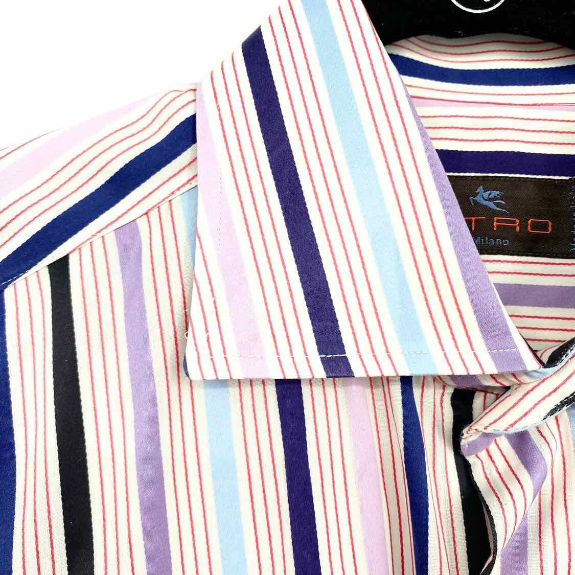ETRO Men's Multi-Color Size 39 Button Down Stripe Long Sleeve Shirt
