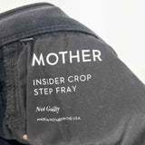 Mother Insider Crop Women's Black Size 32/14 Straight Leg Raw Hem Jeans