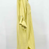 MAGASCHONI Women's Yellow Size L Button Down Cotton Dress