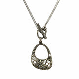 Judith Jack 925 Sterling Silver Pendant 18" Toggle Marcasite Necklace