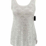 Moth Women's Silver Size XS Cotton Blend Knit Metallic Sleeveless