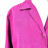 Lauren by RL Women's Magenta Size PL Button Down Linen Long Sleeve