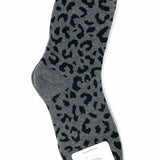 7DAYSSOCKS Women's Grey Crew Cotton Blend Leopard Socks