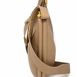 Songmont Luna Convertable Taupe Crescent Pebbled Leather Crossbody