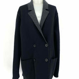 James Perse Women's Black Gray Size 2/M Collared Cardigan