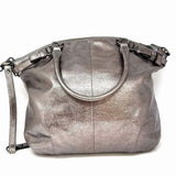 Coach Madison Silver Metallic Leather Satchel
