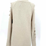 Donna Karan Women's Beige Size XS Cut Out Wool Blend Knit Sweater