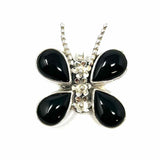 Ramona 925 Sterling Silver Black Butterfly Brooch
