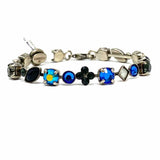 SORRELLI Blue Silver Tone 7" Crystal Bracelet