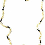 White Black Beaded 33 in Faux Pearl Necklace