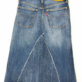 Levi Women's Blue Size S Midi Denim Patchwork Skirt