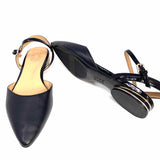 Naturalizer Women's Black Size 7 Flat Leather Ankle Strap Mules