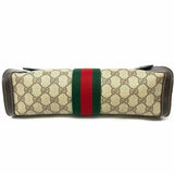 Gucci Vintage Brown GG Supreme Canvas Green/ Red web Foldover Clutch