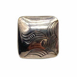 Silver Square Engraved Earrings