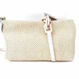 Gianni Chiarini Raffia Cream Zip Top Woven Crossbody