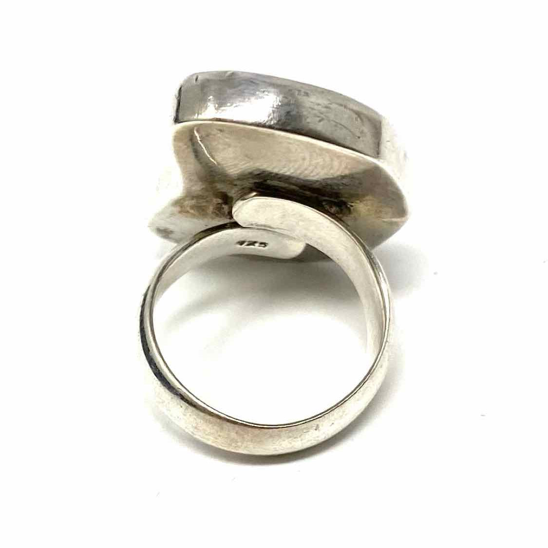 Estate size 7 925 Sterling Silver Chunky Druzy Ring