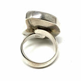 Estate size 7 925 Sterling Silver Chunky Druzy Ring