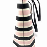 Kate Spade Janie Medium Black Pink Stripe Tote