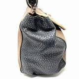 HALSTON HERITAGE Leather Taupe/Black Flap distressed Leather Satchel
