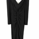 eloquii Women's Black Size 14 Long Sleeve Twist Dress