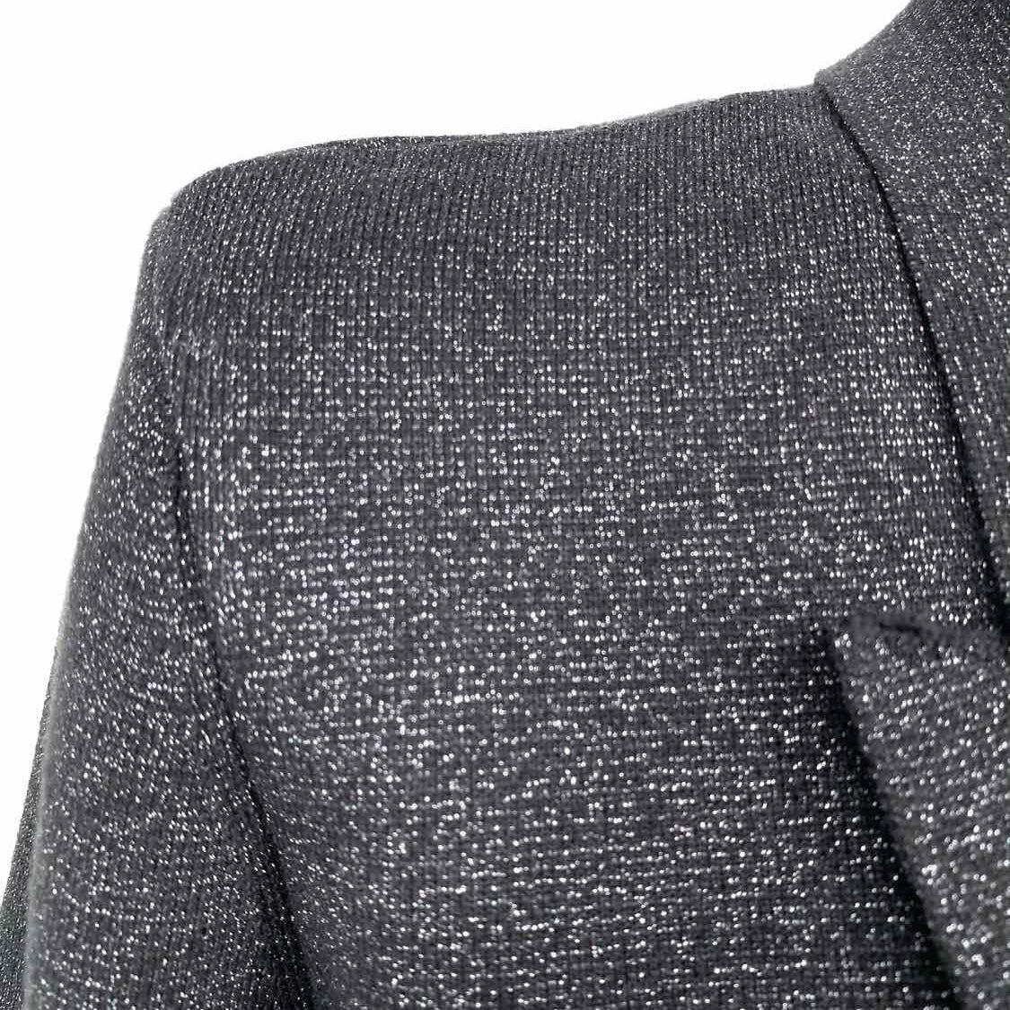 L'AGENCE Women's Black Size L Double Breasted Shimmer Blazer
