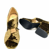 Cabi Women's Olive Green Size 7 Cut Out Velvet Pumps