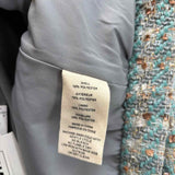 L'AGENCE Bridges Women's Teal Size 8 balloon sleeve Tweed Jacket
