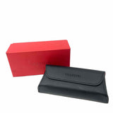 VALENTINO GARAVANI Navy Blue Square embellished Rimless Sunglasses