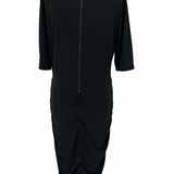 alice+olivia Vintage Women's Black Size L Midi Ruched Dress