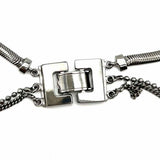 Jean Paul Gauliter Resin Black Silver Tone Layered 19" Charm Necklace
