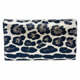 INC Black Gray Bi-Fold Leopard Print Clutch