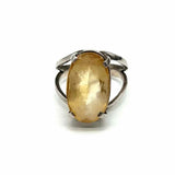 Estate size 5.5 950 Silver Oval Citrine Ring