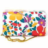 Saint Laurent Multi-Color Floral Leather Wallet